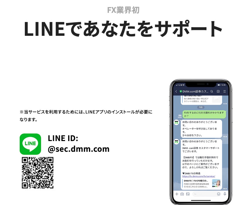 DMM FX：LINEであなたをサポート